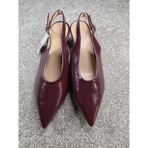 A New Day Women's Size 6 Burgundy Slingback Kitten Heel Pointed Toe Pumps NWT